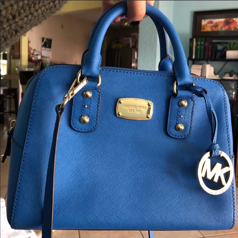 Blue Michael Kors purse